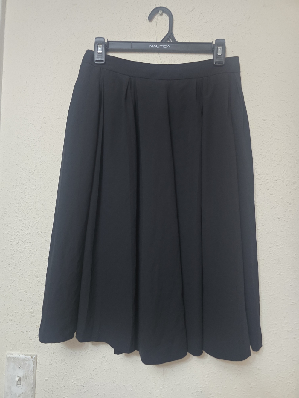 Karl Lagerfeld Black A-Line Pleated Midi Skirt